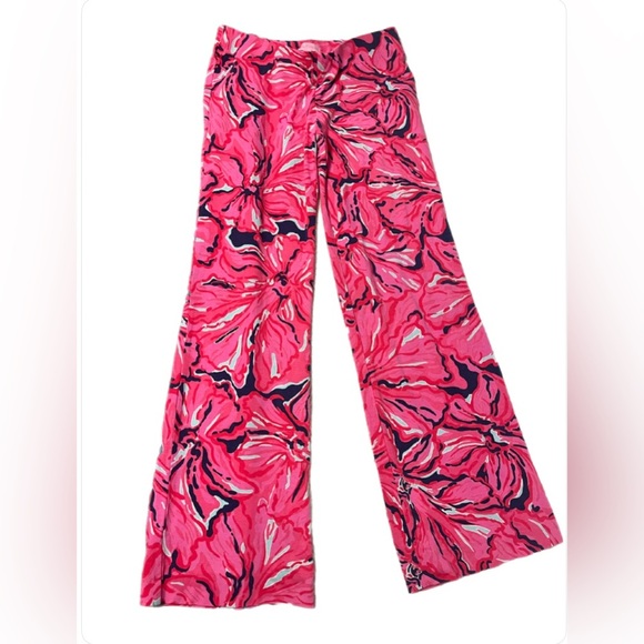 Lilly Pulitzer Georgia May ‘Bright Flirty Navy’ Pallazzo Pants- extra small - Picture 3 of 4